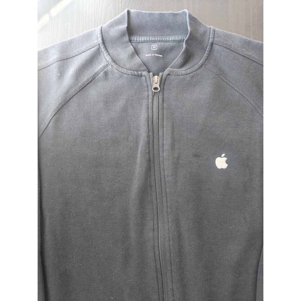 Apple Store Employee Jacket Mens Medium Uniform Black Full Zip Long Sleeve
